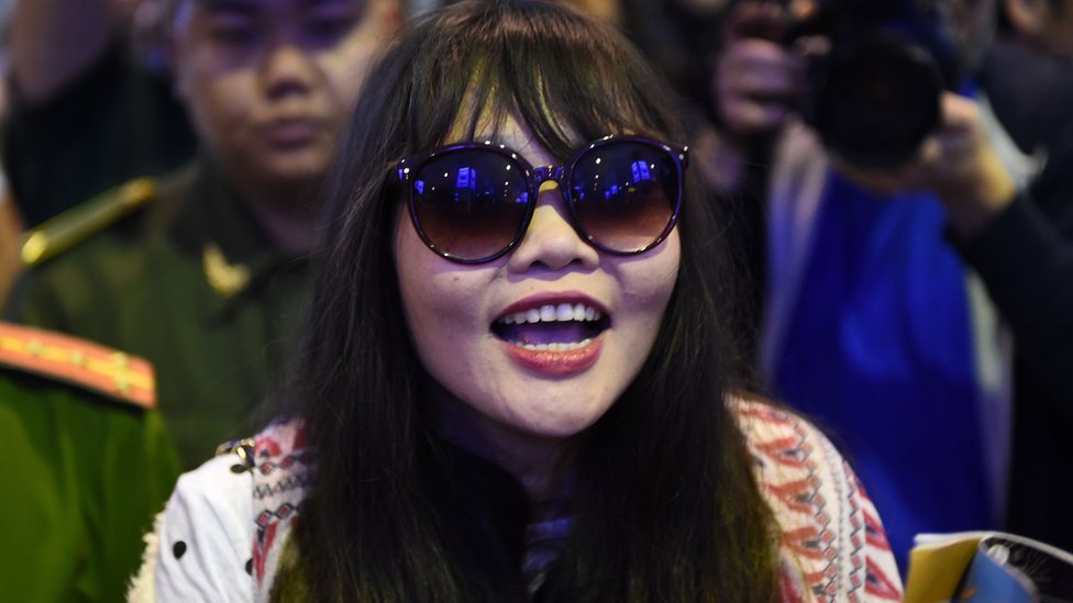 Doan Thi Huong setelah dilepaskan dari penjara.