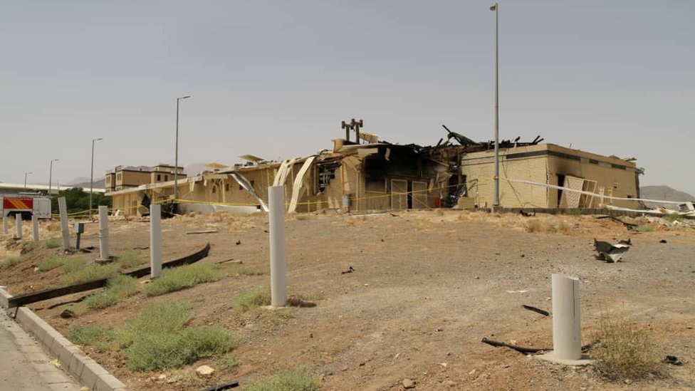 A view of a damage building after a fire broke out at Iran