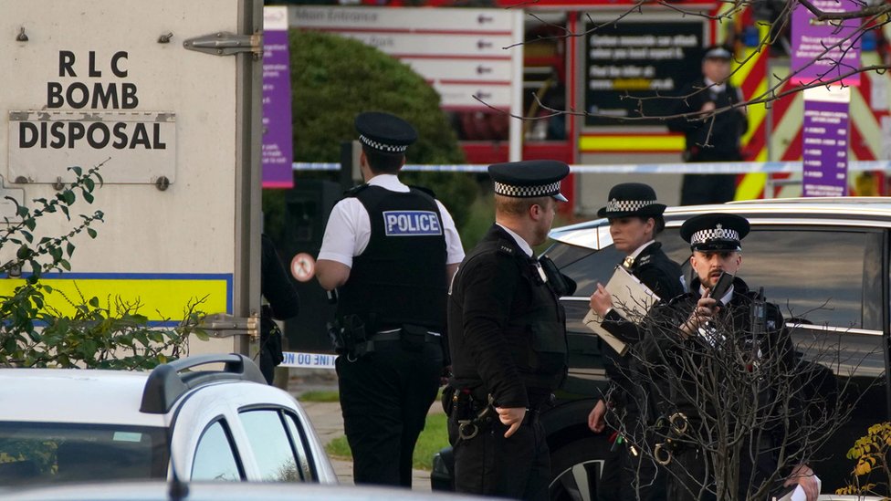 Police outside Liverpool Women