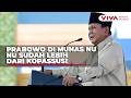 Prabowo Berkelakar di Munas NU: Kepalkan Tangan Nyanyi Syubbanul Wathon, Lebih dari Kopassus!