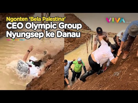 VIDEO CEO Olympic Group Nyungsep ke Danau saat Ngonten 'Bela Palestina'