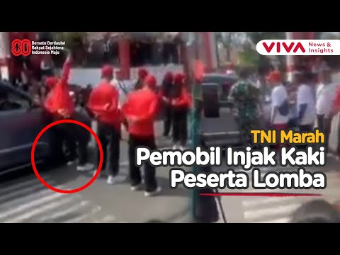 Anggota TNI Murka! Pemobil Nyelonong Jalan lalu Menginjak Peserta Lomba