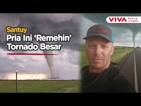 Bak Pawang Tornado, Pria Ini Asyik Rekam Diri