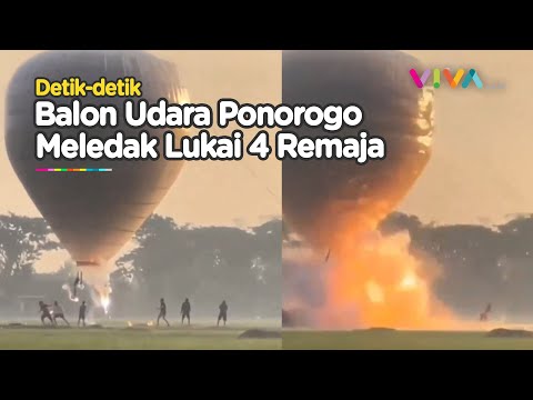 Pilu! Rekaman Balon Udara Raksasa Meledak, Empat Orang 'Melepuh'