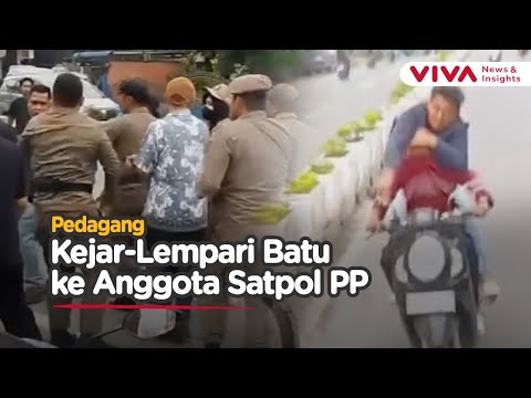 VIDEO Satpol PP Dilempar Batu hingga Adu Jotos dengan Pedagang