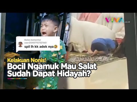 Kocak! Bocil Nonis Ngambek Mau Ikut Tarawih, Sampai Dibelikan Sajadah