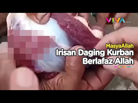 GEGER! Penampakan Irisan Daging Kurban Berlafaz Allah