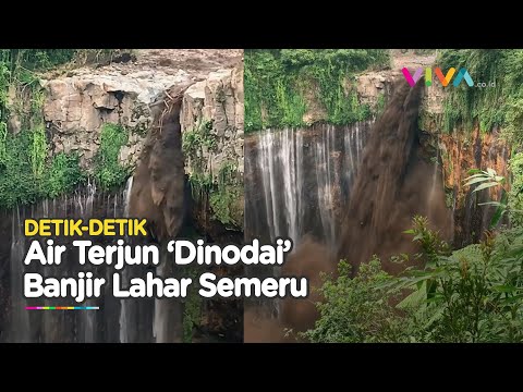 Saat Keindahan Air Terjun Diterjang Material Vulkanis Gunung Semeru