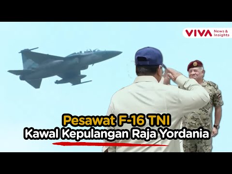 Momen Jet Tempur F 16 TNI Kawal Pulang Pesawat Raja Yordania
