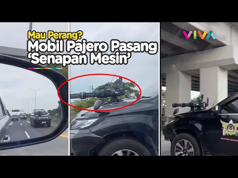 Berulah, Mobil Pajero Sport Pakai 'Senapan Mesin' dan Strobo