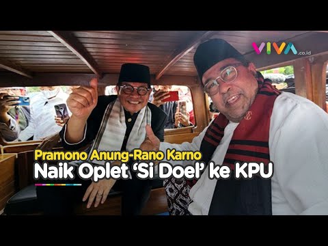 IKONIK! Gaya Pramono Anung-Rano Karno Naik Oplet ke KPU