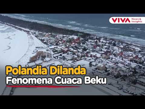 Pantai dan Pelabuhan Polandia Beku Setelah Cuaca Sub-Zero Berkepanjangan