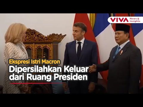 Momen Canggung Istri Macron saat Dipersilahkan Keluar dari Ruang Presiden