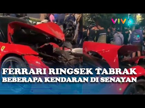 Diduga Mabuk, Ferrari Tabrak Kendaraan di Lampu Merah hingga Picu Keributan