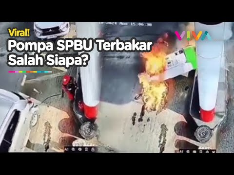 Ngeri! Detik-Detik Mesin Pengisian BBM Roboh hingga Terbakar Gegara Hal Ini..