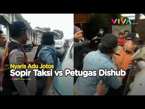 Sopir Taksi Bluebird Cekcok Dengan Dishub, Nyaris Adu Jotos