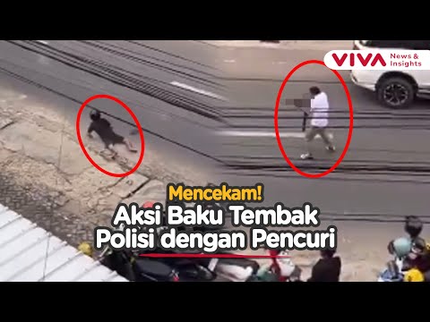 Bak Film Action! Detik-detik Maling Baku Tembak dengan Polisi
