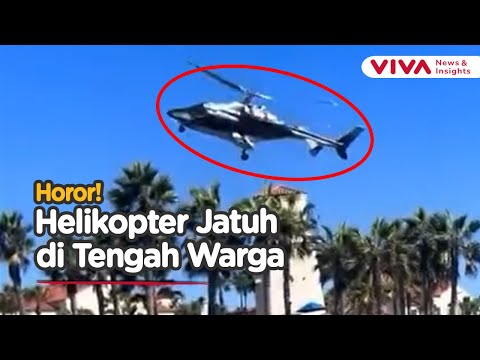 Mencekam! Detik-detik Helikopter Oleng dan Hancur Menabrak Jembatan