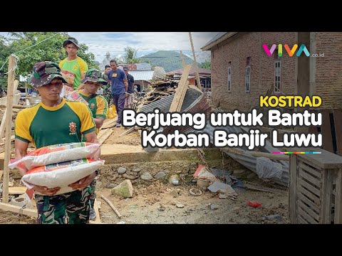 Kostrad Tembus Lokasi Ekstrem Bawa Bantuan Kemanusiaan Banjir Bandang di Luwu