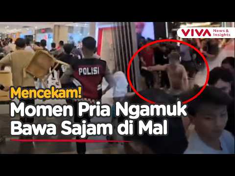 Viral Detik-detik Pria Bawa Sajam Ngamuk Gemparkan Mal di Manado, Pengunjung Kocar-kacir!