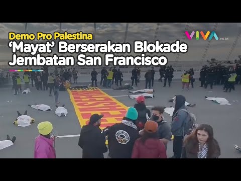 Demonstran Pro Palestina Blokade Jembatan San Fransisco Bay AS