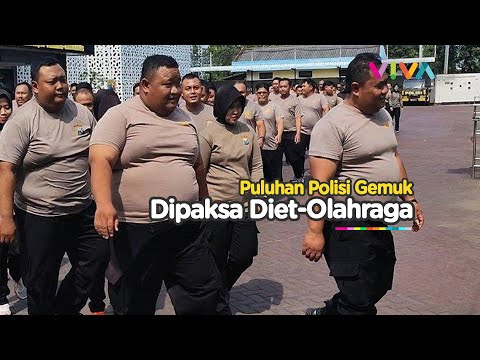 Puluhan Polisi Gemuk Olahraga Bareng Dipaksa Diet