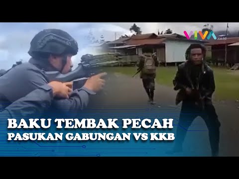 REKAMAN KKB Vs Pasukan Gabungan Baku Tembak, Pos Hingga 3 Kendaraan Dibakar