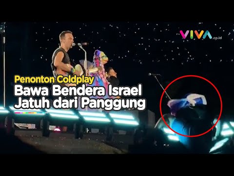GANGGU! Penonton Bawa Bendera Israel Terjungkal di Konser Coldplay