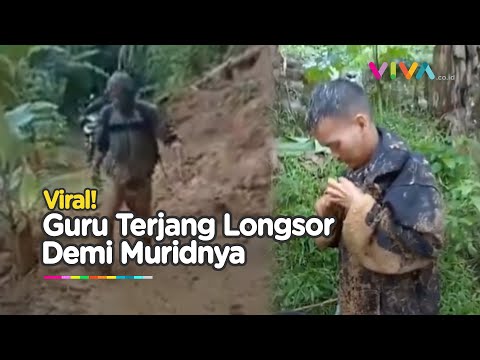 Menyedihkan! Guru Ini Harus Terobos Jalan Rusak Setiap Hari untuk Pulang