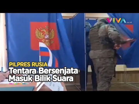 Ngeri! Begini Pemilu di Rusia, Tentara Bersenjata Masuk Bilik Suara