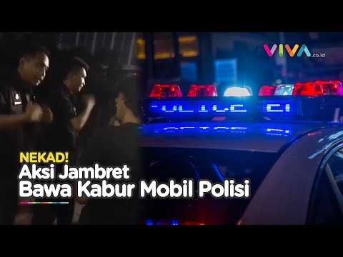 AGAK LAEN! Jambret Nekat Bawa Kabur Mobil Patroli Polisi