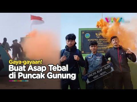 Puncak Gunung Andong Dikepung Asap Merah, Ternyata Pendaki Ini Biang Keroknya
