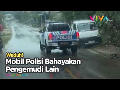 Arogan! Mobil Patwal Polisi Ugal-ugalan, Halangi Laju Pengendara Lain