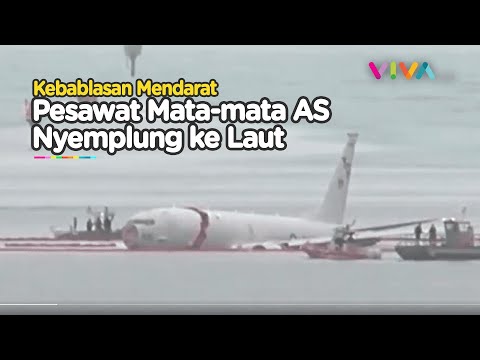 Pesawat Mata-mata AS 'Berendam' Setelah Kebablasan saat Mendarat