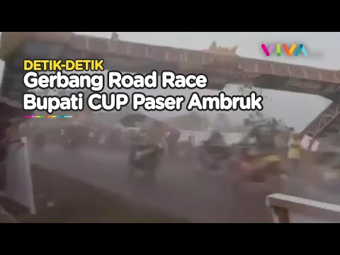 Pembalap Tewas, Video Gerbang Road Race Bupati CUP Paser Ambruk