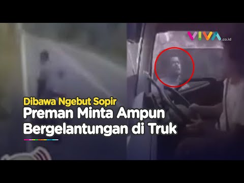 APES! Pemalak Bergelantungan Diajak 'Jalan-jalan' Sopir Truk