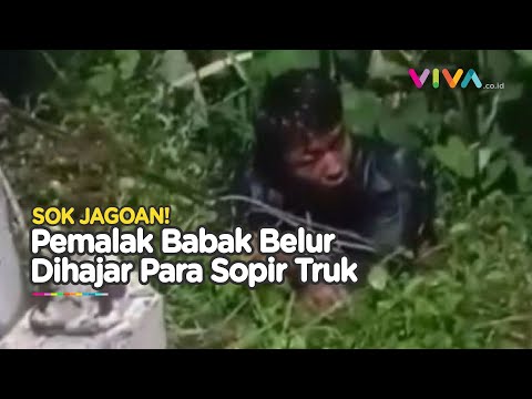 Rintihan Pemalak Sopir Truk, Diikat dan Jadi Bulan-bulanan