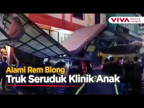 Alami Rem Blong, Sebuah Truk Hilang Kendali dan Masuk ke Dalam Klinik Anak