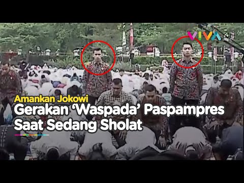 Pantang Kecolongan, Viral Gerakan Sholat Paspampres Saat Amankan Jokowi