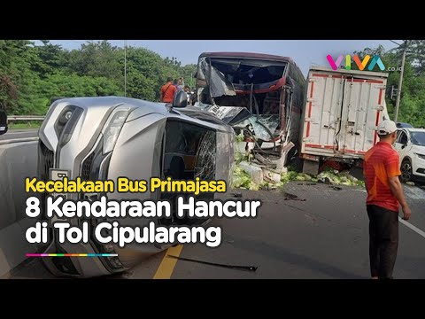 [Breaking News] BUS PRIMAJASA Meleng Tabrak 8 Mobil di Tol Cipularang