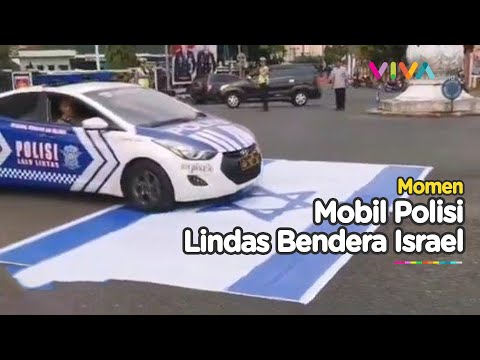 Video Mobil Patwal Polisi Lindas Bendera Israel