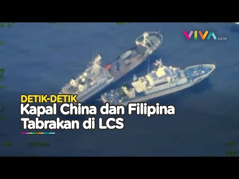 Rekaman Insiden Kapal Filipina dan China Bertabrakan di LCS