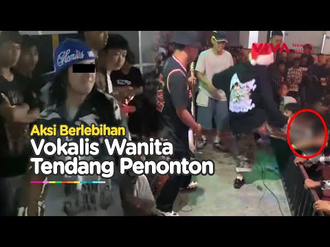Video Vokalis Perempuan Ini Tendang Kepala Penonton saat Manggung