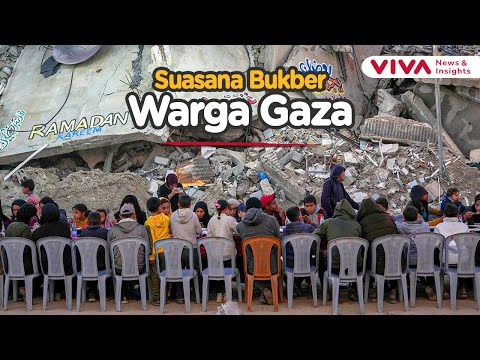 Sederhana tapi Bermakna, Momen Bukber Warga Gaza Di Tengah Puing Reruntuhan