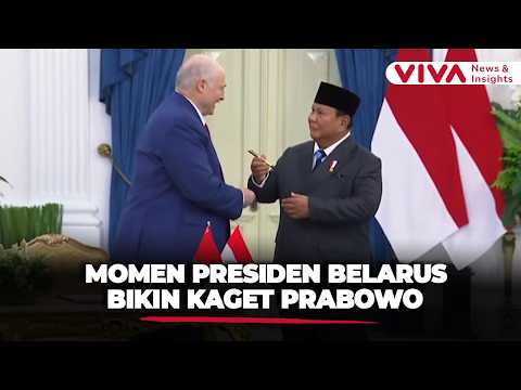 Reaksi Spontan Prabowo Diberi Pulpen Emas Presiden Belarus Usai Isi Buku Tamu