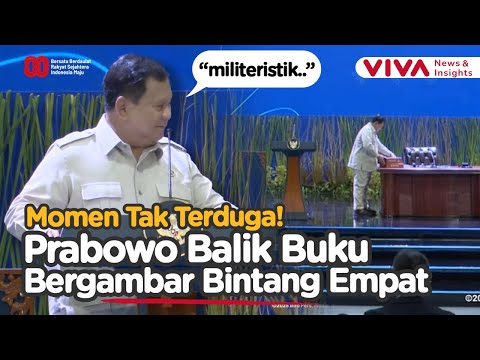 Viral! Reaksi Cepat Prabowo Saat Lihat Buku Simbol Bintang Empat