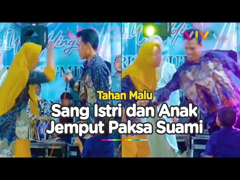 Tantrum! Mau Sumbang Suara, Istri Bawa Anak Jemput Suami Turun Panggung