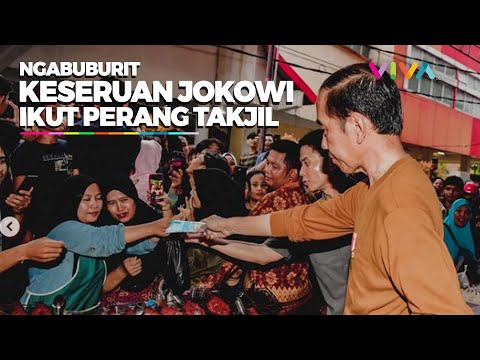 Jelang Liburan! Jokowi Ikutan War Takjil di Pasar Muara Bungo Jambi