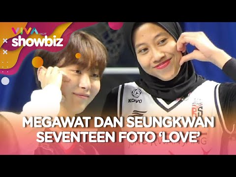 GEMES! Member SEVENTEEN Foto Bareng Megawati Bentuk Gesture Love