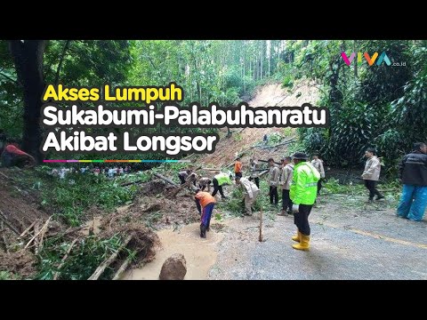 Jalan Nasional Sukabumi-Palabuhanratu Putus Total Akibat Longsor